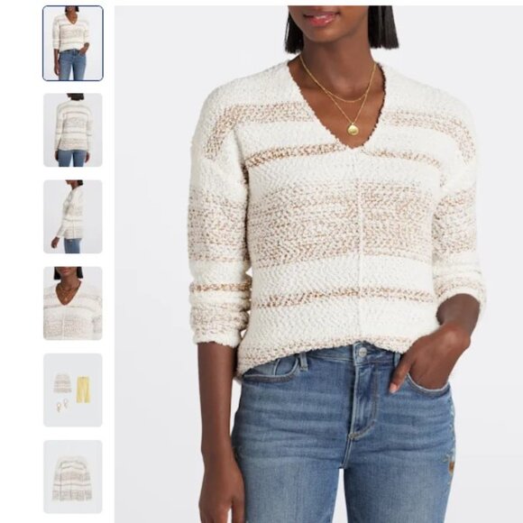 NEW! Mason & Belle Kilah V Neck Sweater - Size Large - Picture 5 of 5